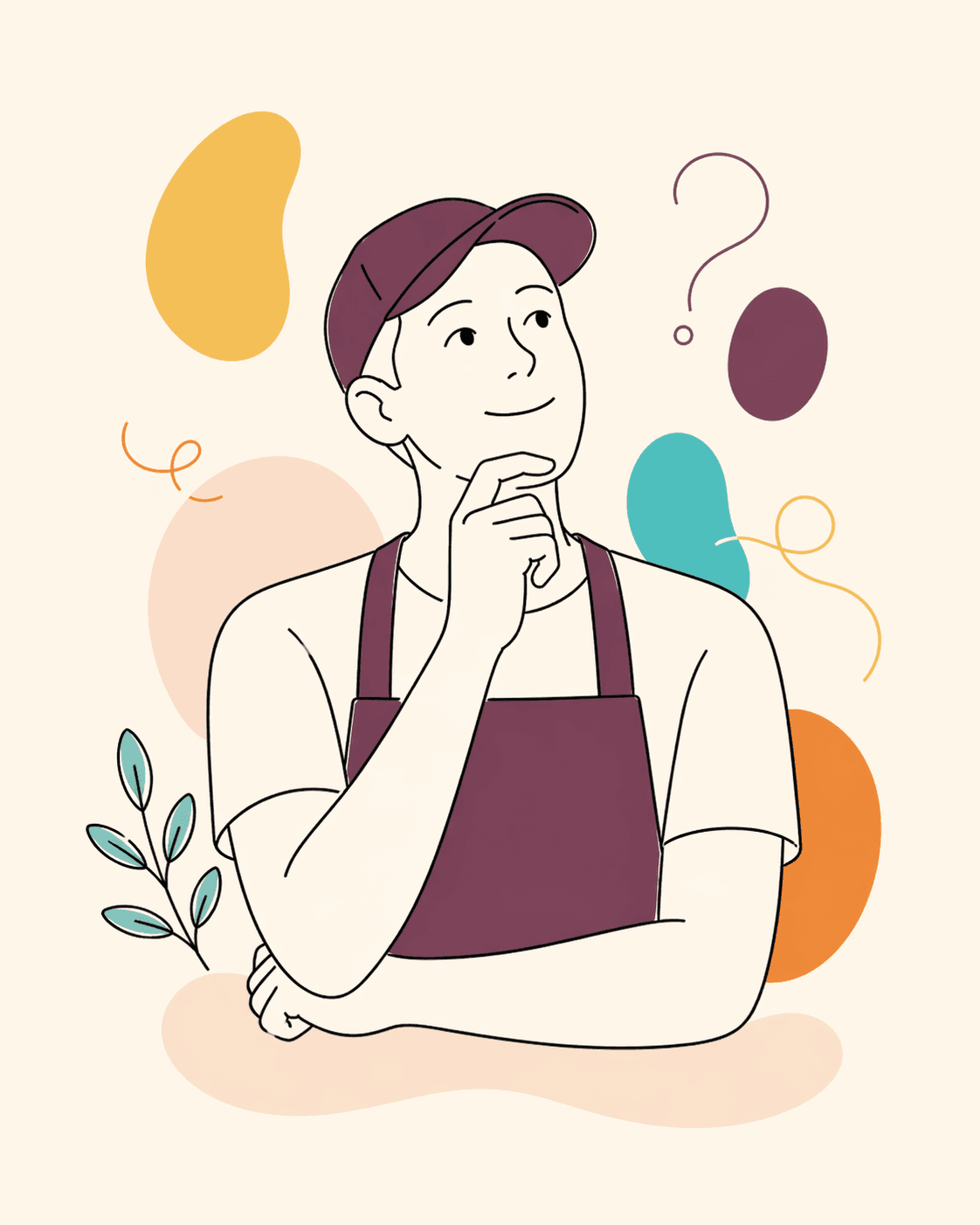 Food vendor reviewing YumYard questions